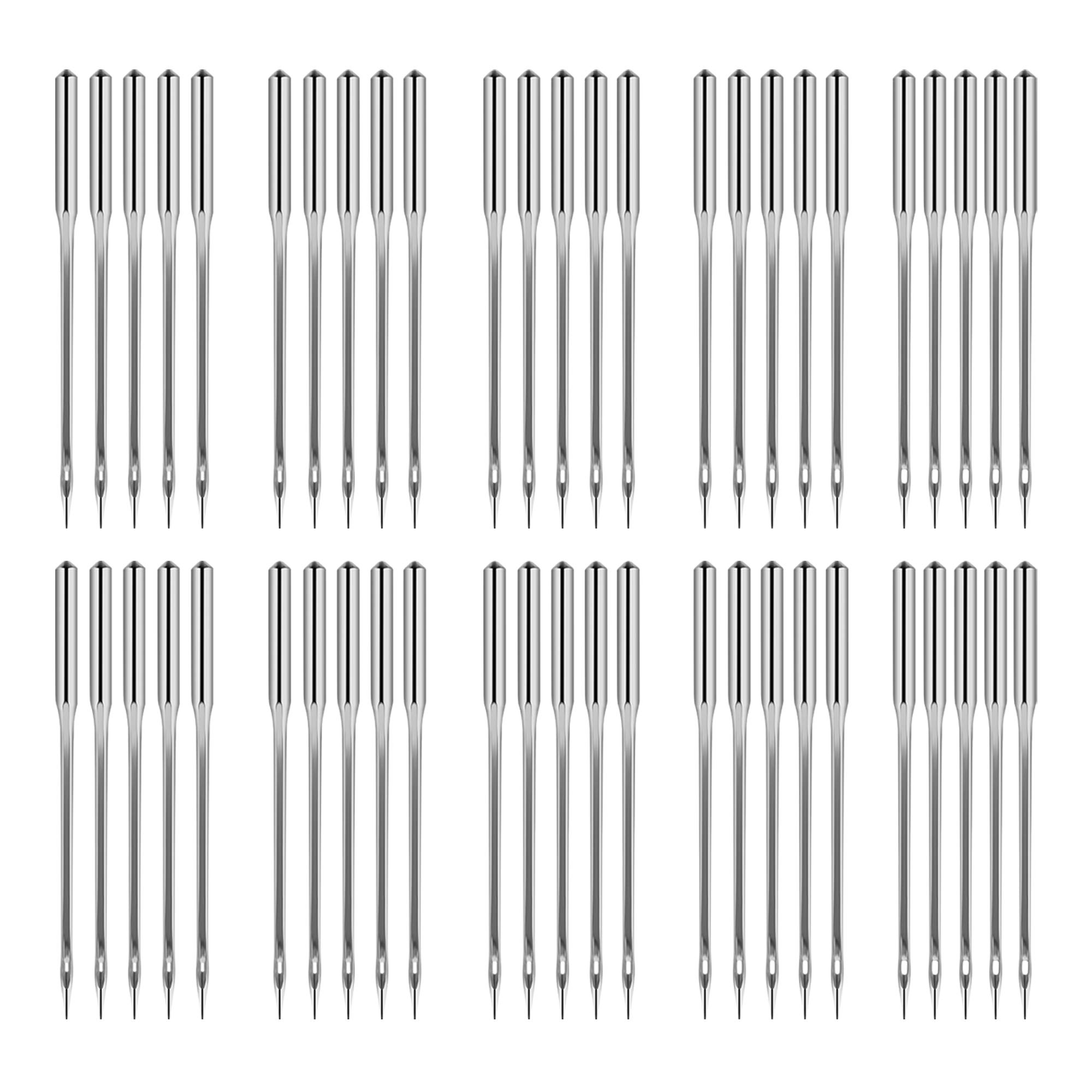 IKWOLETI Sewing Machine Needles 50 Count, Machine Needles Universal (Regular/Standard) for Singer, Brother, Janome, Varmax, Assorted Sizes HAX1 65/9, 75/11, 90/14, 100/16, 110/18