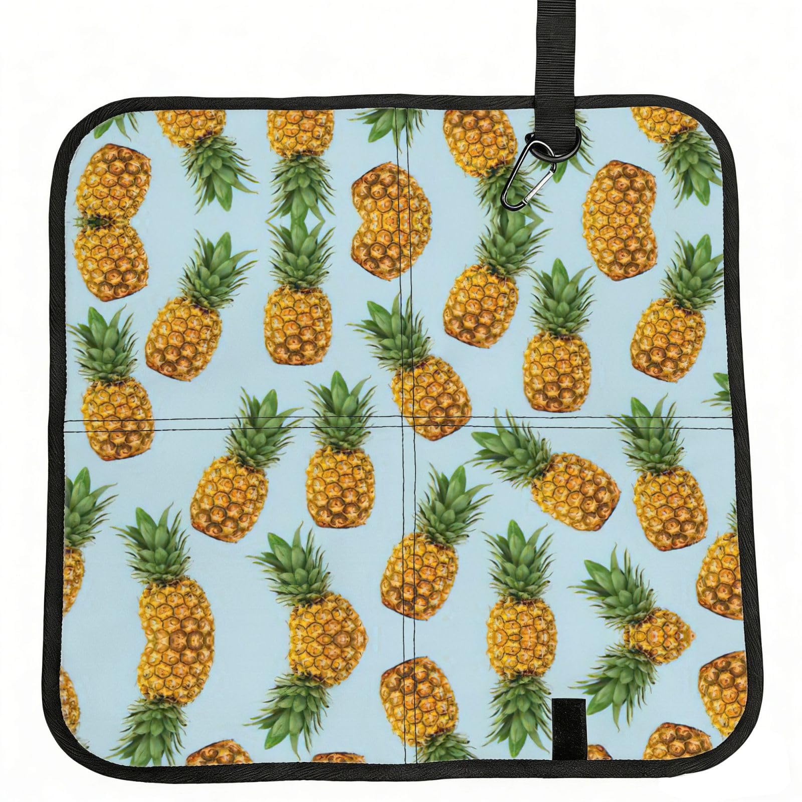 eeprty Pineapple. Printed Portable Seat Cushion Strap, Foldable Pad for Stadium Bleachers Hiking Travel