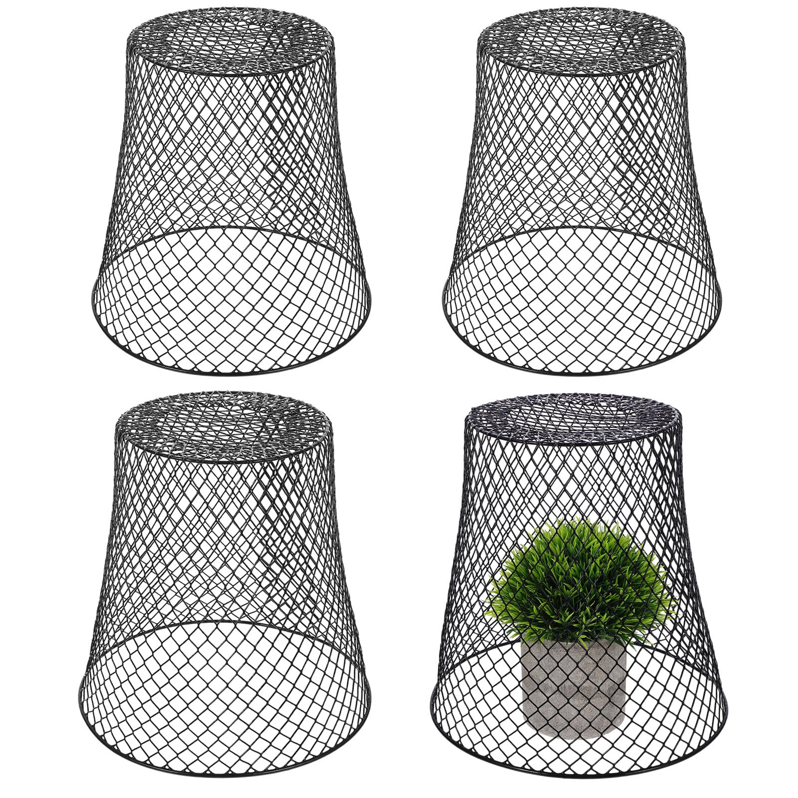 IMIKEYA 4pcs Iron Wire Plant Protectors Garden Plant Cages & Supports From Animals Metal Mesh Plant Covers for Flowers & Vegetables Outdoor Stakes Cloche Seedling Care Tools from Rabbits Bird