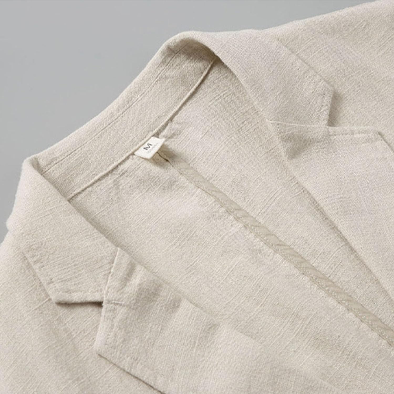 JEsilunmaMY Mens Cotton Linen Lightweight Suit Jacket Two Button Loose Fit Sport Coats Business Casual Blazer with Pocket