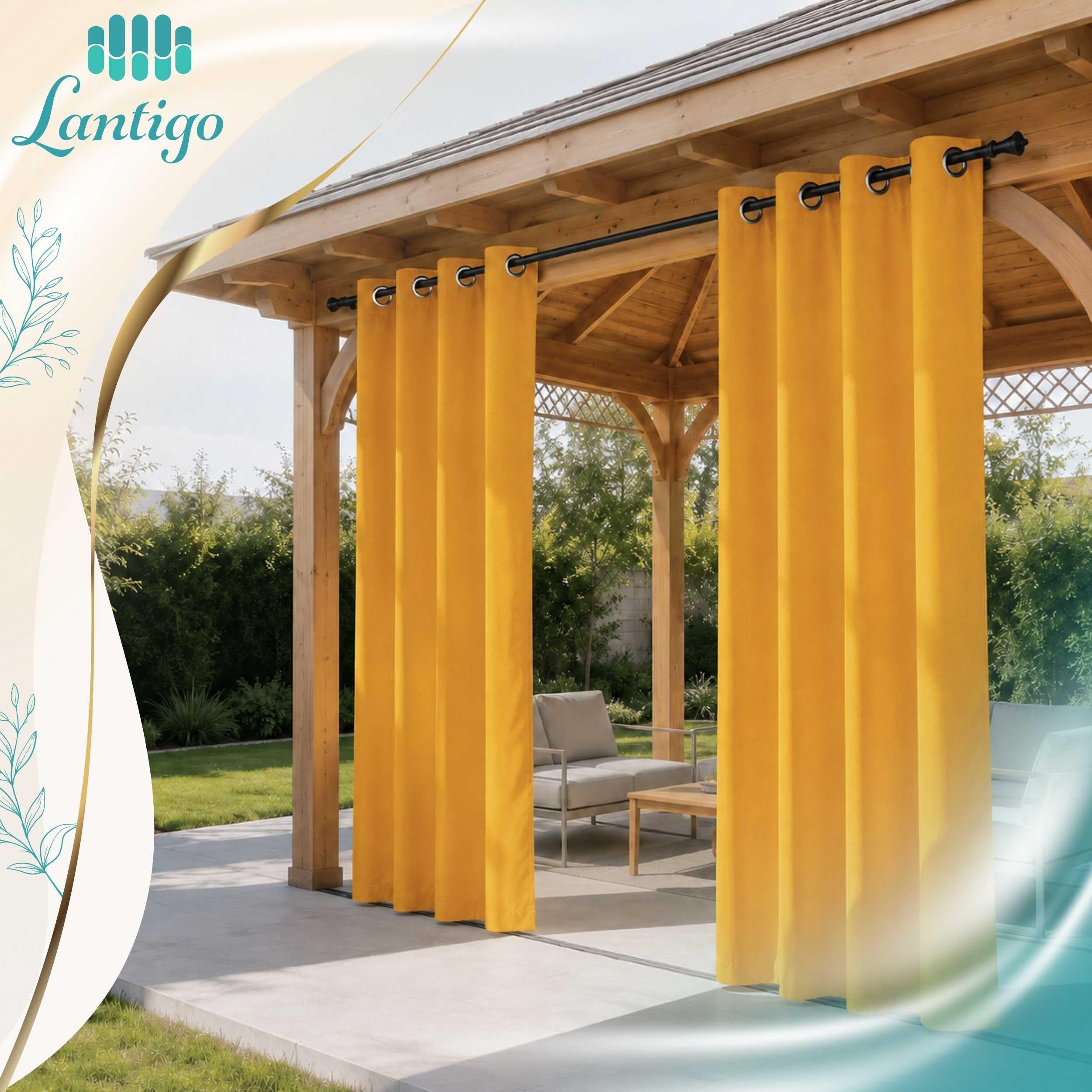 Outdoor Vorhang Grün 155x260 cm UV-beständig farbecht XXL | Polyester Oxford 500D wetterfest UV-Schutz · bodenlange 260 cm · für Pergola, Pavillon, Veranda, Pool, Patio