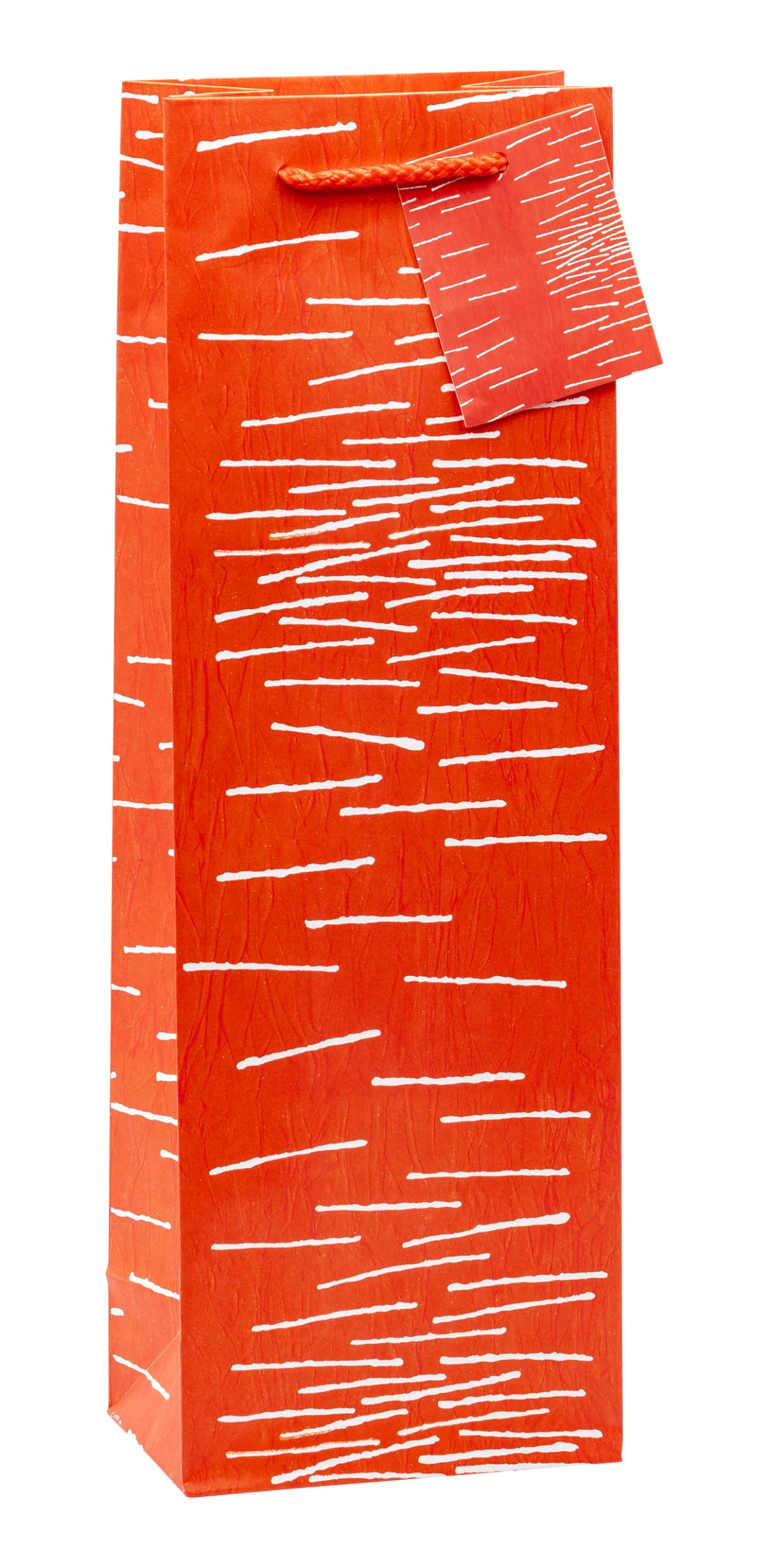 TSI Sacchetti Regalo Per Bottiglie A Righe – Confezione Da 12, 36x12x8 Cm, Carta Resistente Con Cordoncino E Targhetta - 4