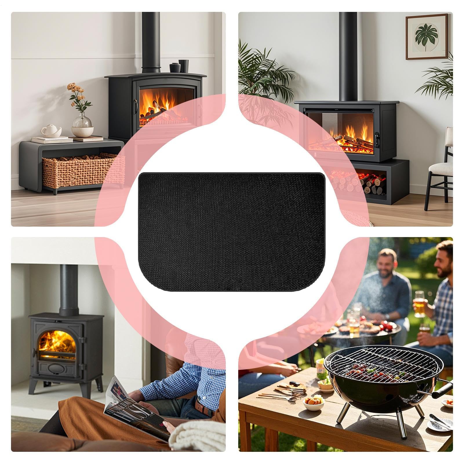 Tapis Ignifuge pour Cheminées Protecteur Résistant à la Chaleur