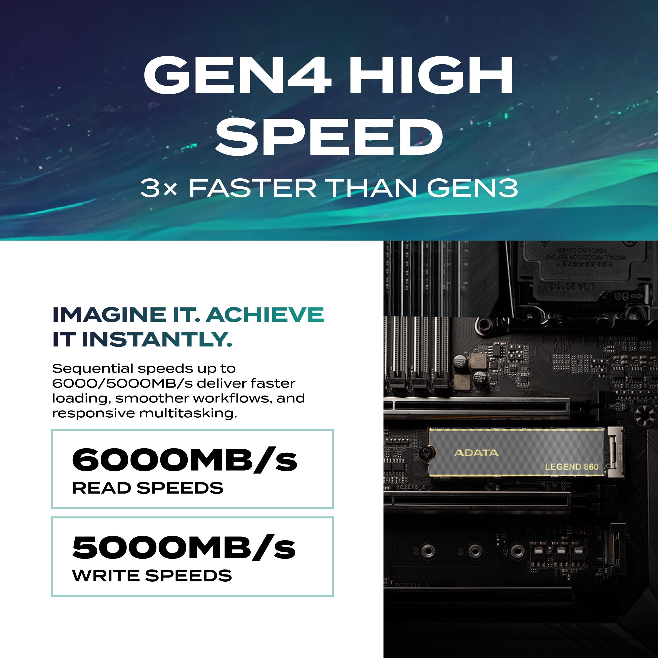 Amazon | ADATA Legend 860 SSD 500GB (6,000/5,000MB/s) PCIe Gen 4x4