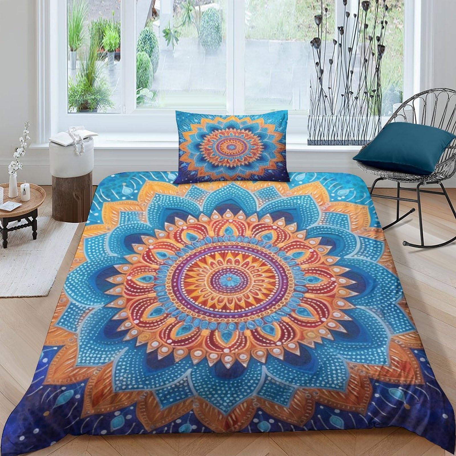 Housse de couette 135x200 cm hypoallergénique en microfibre douce