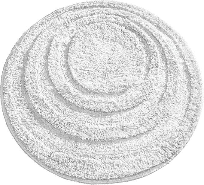 iDesign Microfiber Round Accent Shower Rug, Bath Mat for