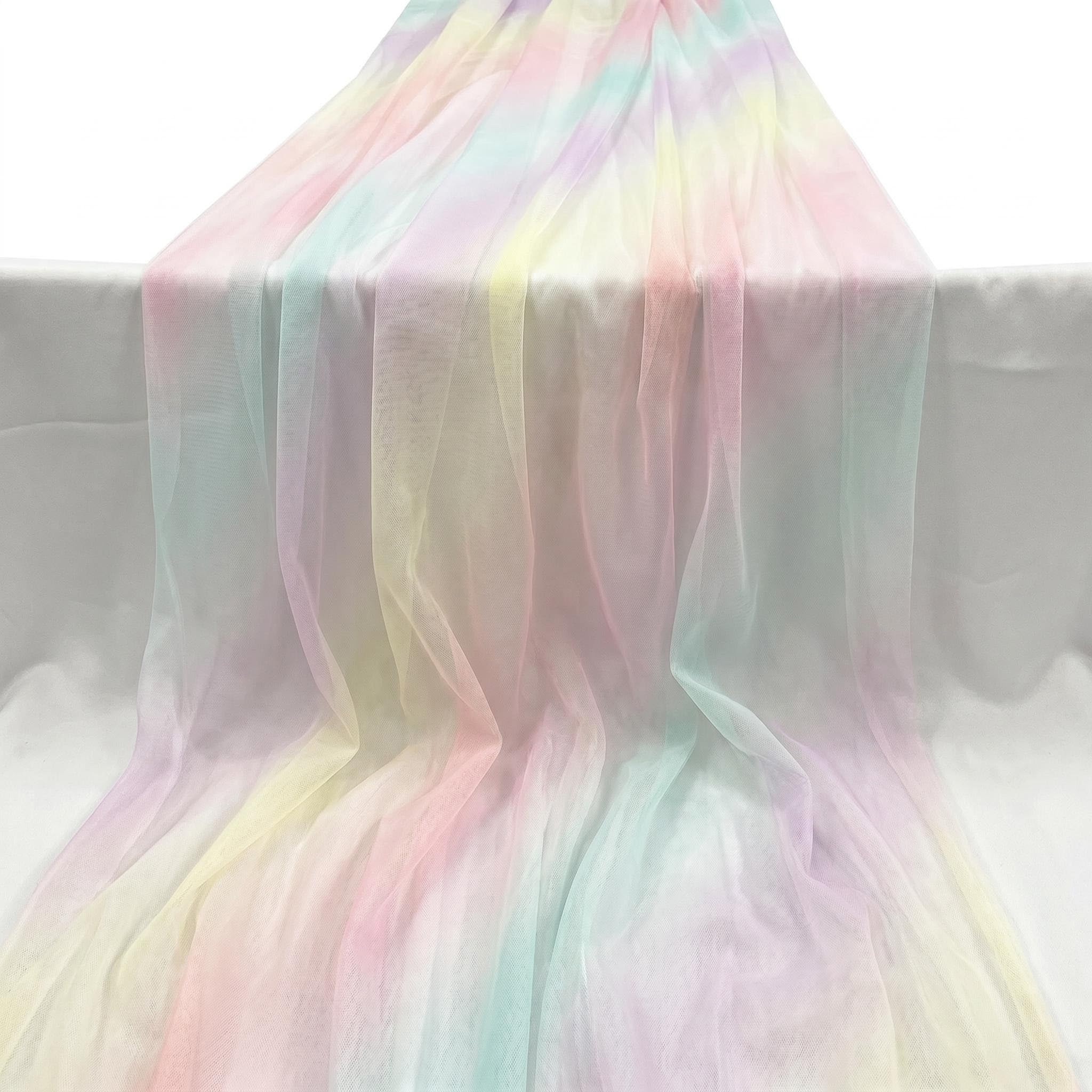 Durdiiy Gauze Table Runner 30x275cm Rainbow Summer Decor Romantic Thanksgiving Christmas Decoration Boho Cheese Cloth Fall Autumn Birthday Wedding Party Bridal Shower (Rainbow)