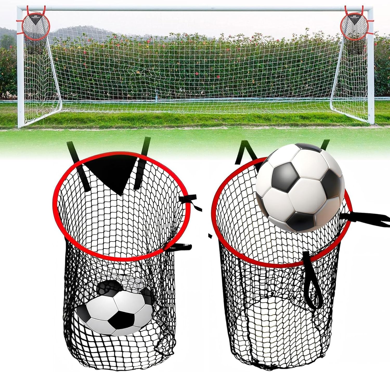 Objetivo para fútbol PodiuMax, set de 2, rojo, 16"