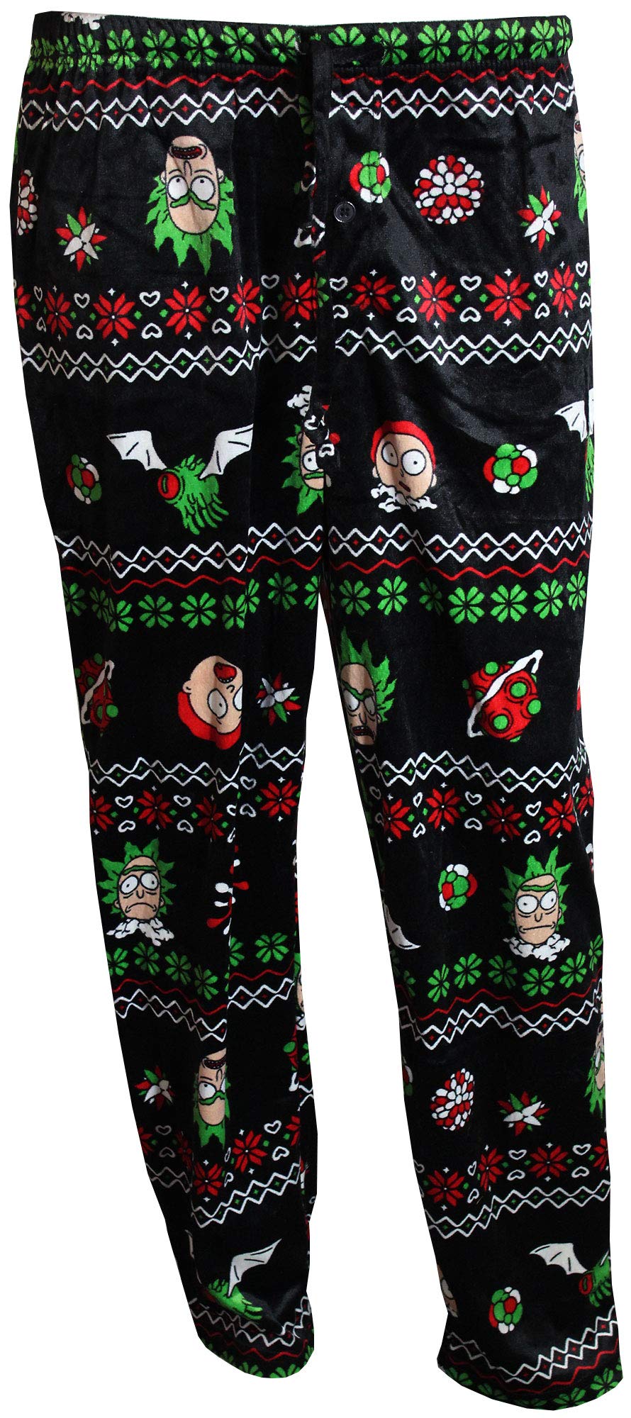 Rick & Morty Christmas Lounge Pants, Medium Black