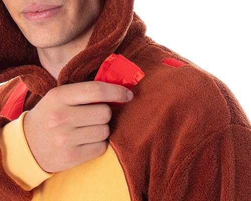 Miniatura 3 de Donkey Kong - Disfraz de microforro polar para adultos, traje de unión Kigurumi, traje de pijama de una pieza, Rojo