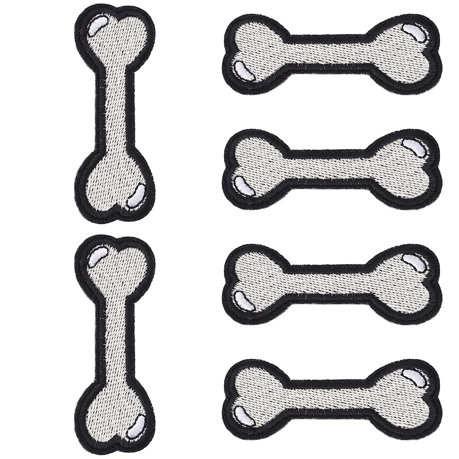 6 Pcs Iron on Patches Dog Bone Shapes Sew on Patches Comfortable DIY Sew Applique Repair Patches for Jackets Jeans Bag Shoes T Shirt Hat