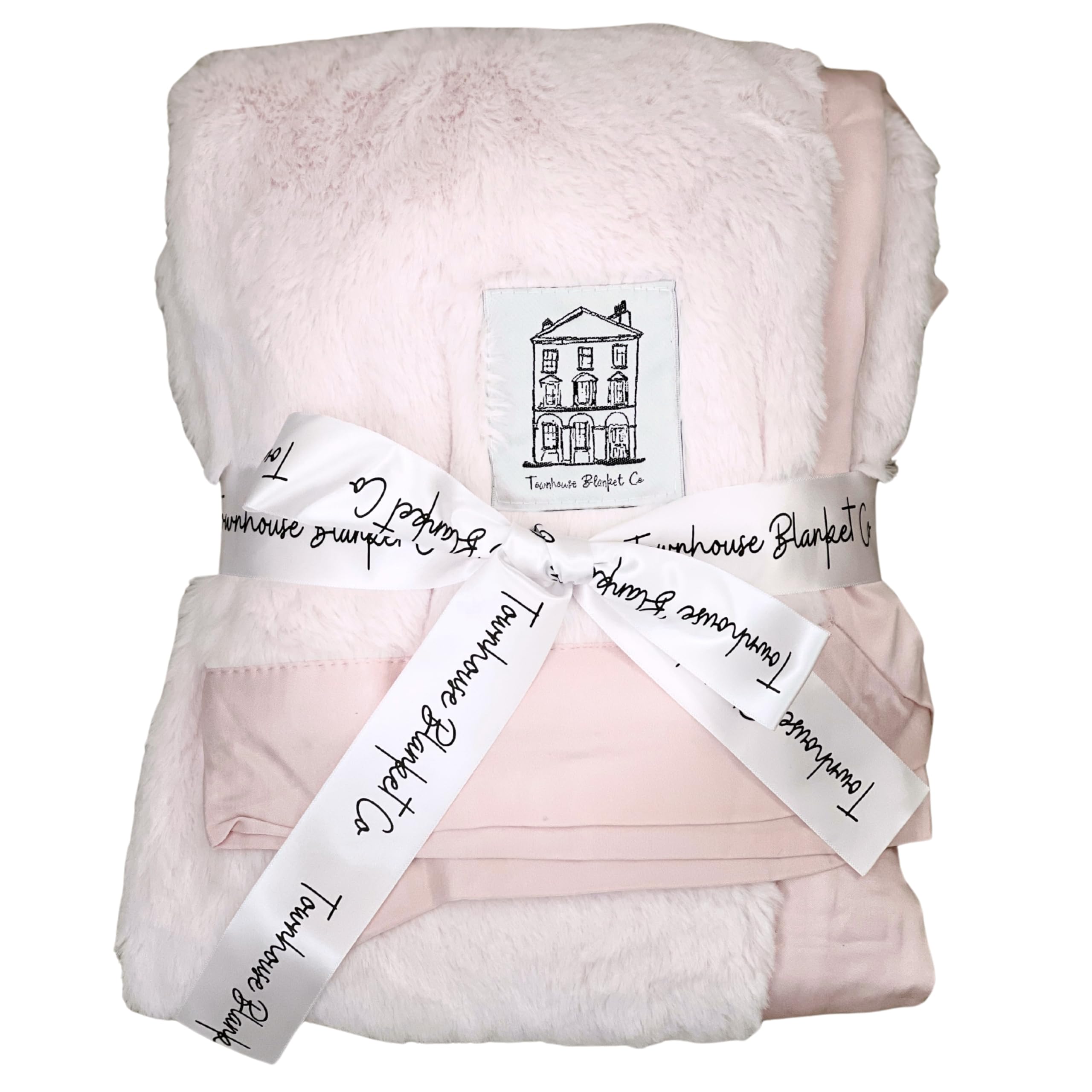 Townhouse Blanket Co, Luxury Soft Blanket with Satin Trim in Satin Gift Bag, Pram Blanket