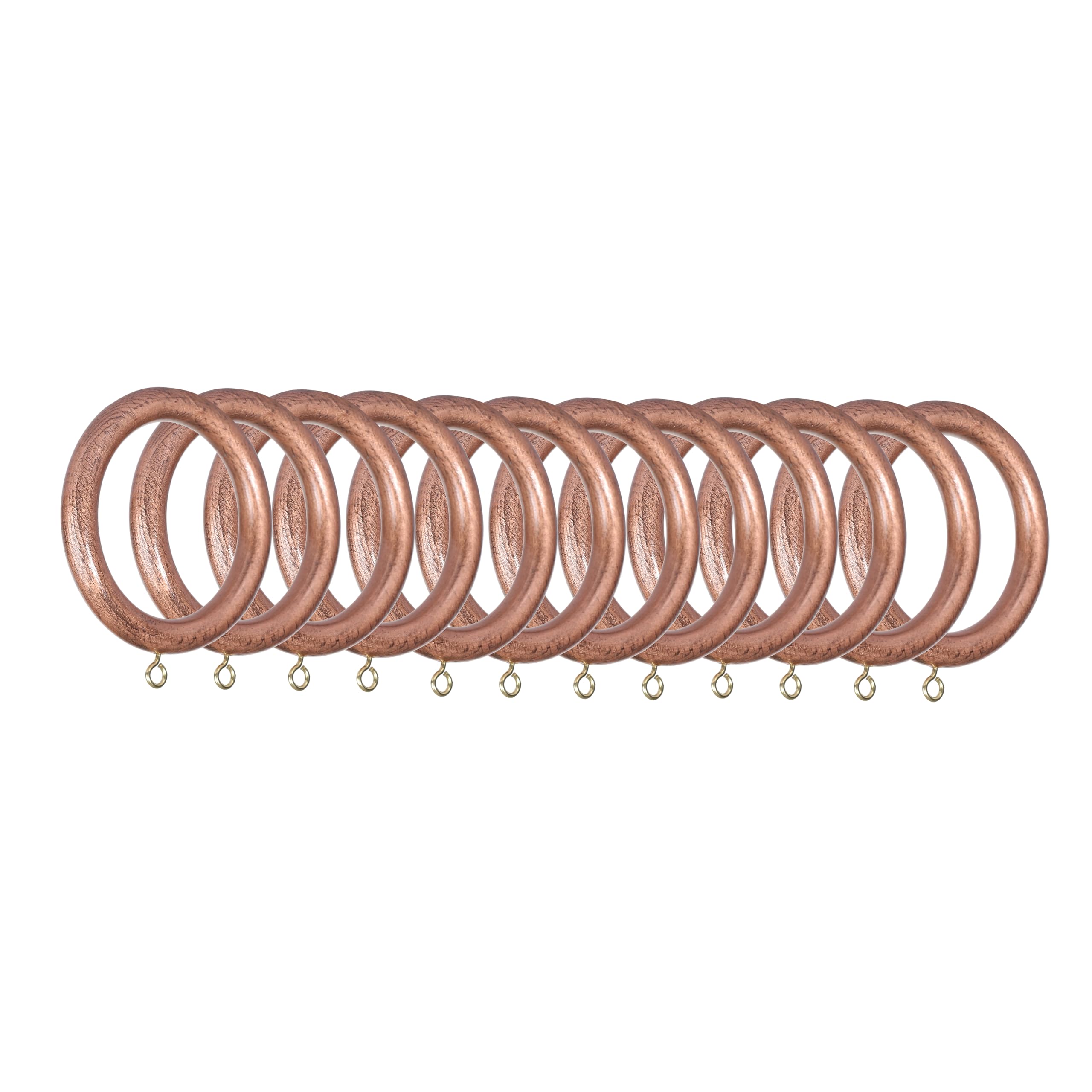 Home Craft Set Da 24 Anelli Per Tende In Legno Di Palissandro - Fatti A Mano, Diametro Interno 4,4 Cm, Esterno 6,3 Cm - Finitura Naturale Marrone Antico, Scorrevoli E Silenziosi - 3
