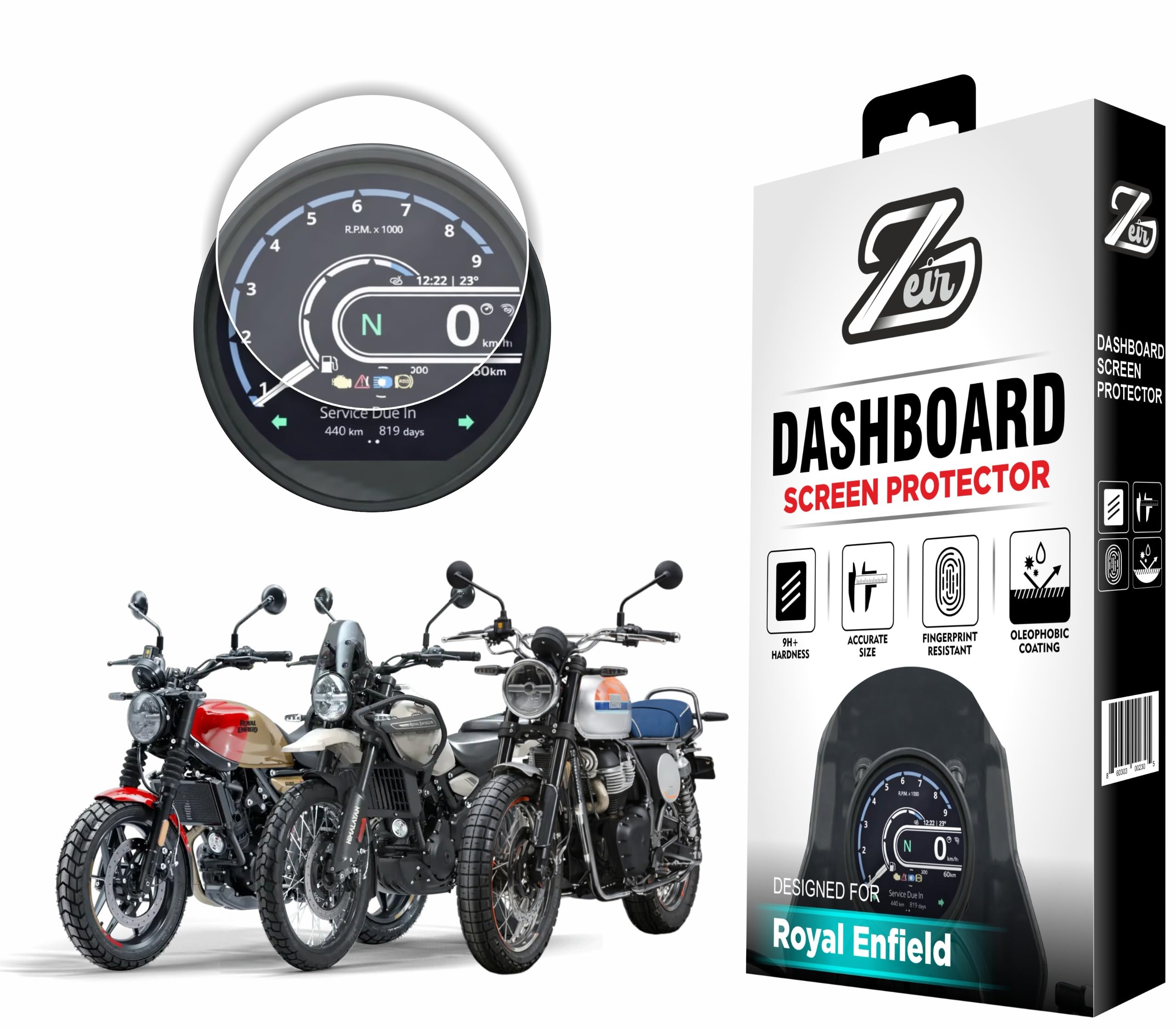 ZEIR Screen Protector Only Compatible with ROYAL ENFIELD Himalayan 450, Guerilla 450 & Bear 650 2024+ | Instrument Clusters Screen Guard | 9H Hardness, Anti-Scratch & Water Resistant | HD Clarity RE New Bike Display Accessory 2026 [Not Tempered Glass]-image-30