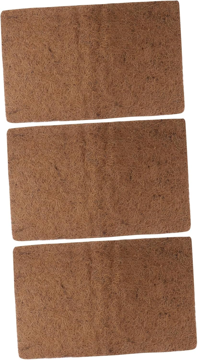 3pcs Reptile Bedding Mat Natural Coconut Fiber Mat for Gecko Tank and Turtle Terrarium