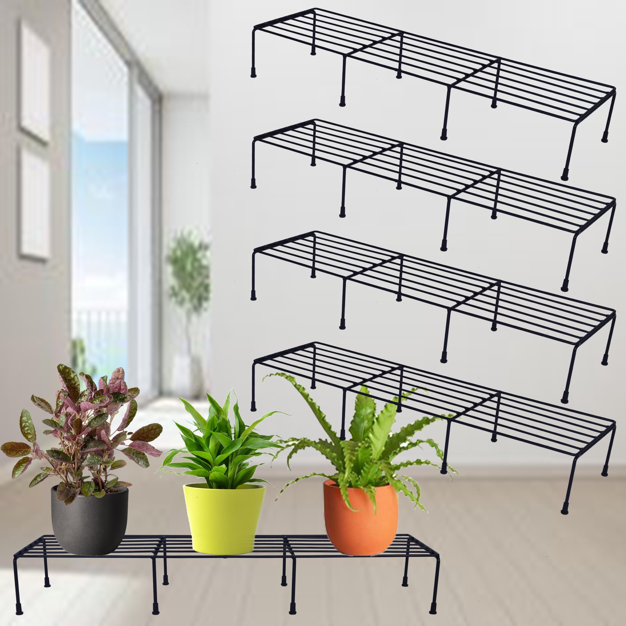 D&V ENGINEERING - Creative in innovation Metal Pot Stand, Flower plant stand for balcony, Black, 73.5 cm Wide - Set of 4 (B08YDSPGGY) Amazon Price History, Amazon Price Tracker
