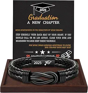 Gifts for Men Leather Bracelet Brown Braided Forever I Love You Gifts for Him Infinity Cuff Bracelets Birthday Gifts for Boyfriend Son Grandson Husband Dad Mens Fathers Day Gift