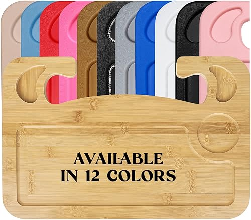 lebogner Bandeja para volante, bandejas de comida de auto de doble cara para comer, laptop, tableta, iPad o cuaderno, acabado suave, gancho en la