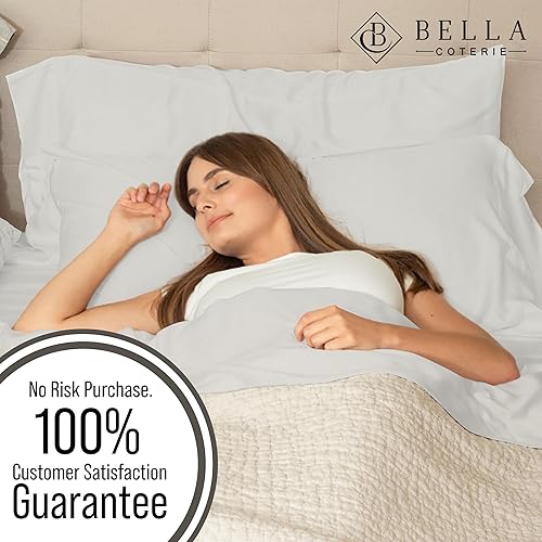 Miniatura 6 de Bella Coterie - Juego de sábanas tamaño split king, viscosa de bambú, de cultivo orgánico, ultrasuaves, refrescantes para calurosos, esquinas tipo