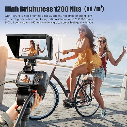 Miniatura 3 de VILTROX DC-550 Monitor de cámara de 5.5 pulgadas con batería, 4K HDMI Full HD 1200 liendres Cámara Monitor de campo Pantalla táctil para Sony Canon