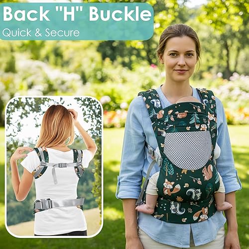 Miniatura 7 de Portabebés para recién nacidos a niños pequeños, diseño ergonómico de 7-66 libras, soporte ajustable para cuellolumbar, ligero