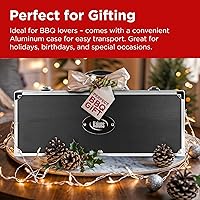 Vista 8 de Kaluns - Juego de accesorios para barbacoa, juego completo de parrilla, regalos para papá para Navidad, 40 piezas de accesorios premium