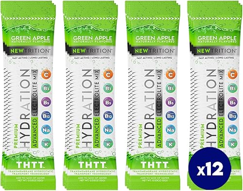 Miniatura 10 de Polvo de hidratación, 4 sabores, paquete de 24 paquetes de polvo de electrolitos, paquetes hidratantes con sabor natural para agua, electrolitos