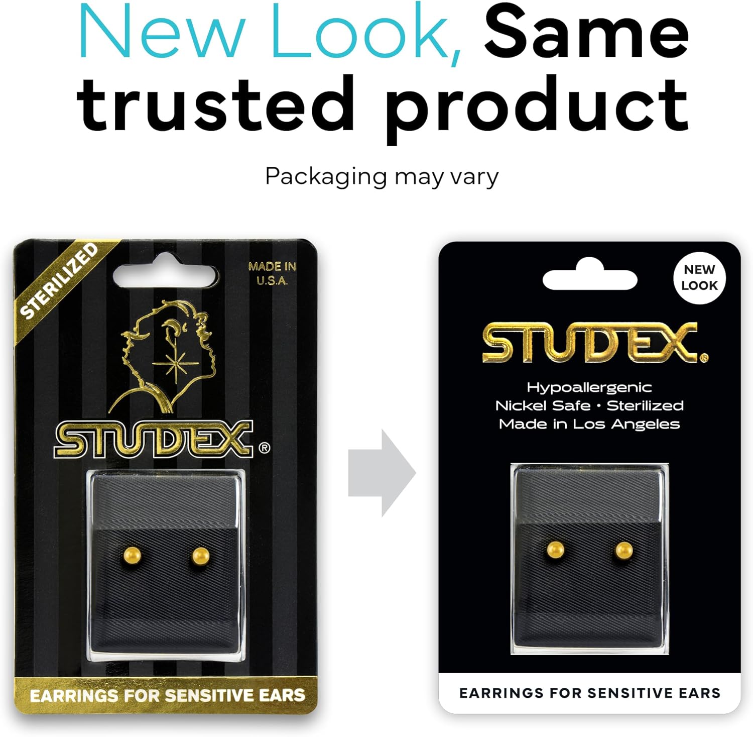 STUDEX Sensitive Ball Stud Earrings | Hypoallergenic and Nickel Safe for Sensitive Ears | High Fashion Earrings for Women and Men - Image 2