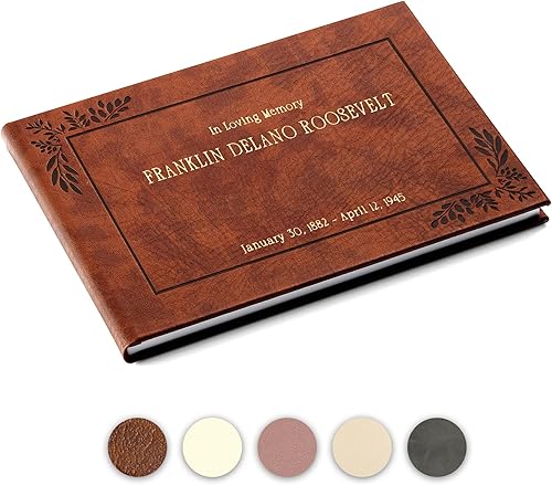 Promot Libro de visitas funerario personalizado para servicio conmemorativo, elegante libro de invitados de celebración de la vida, texto