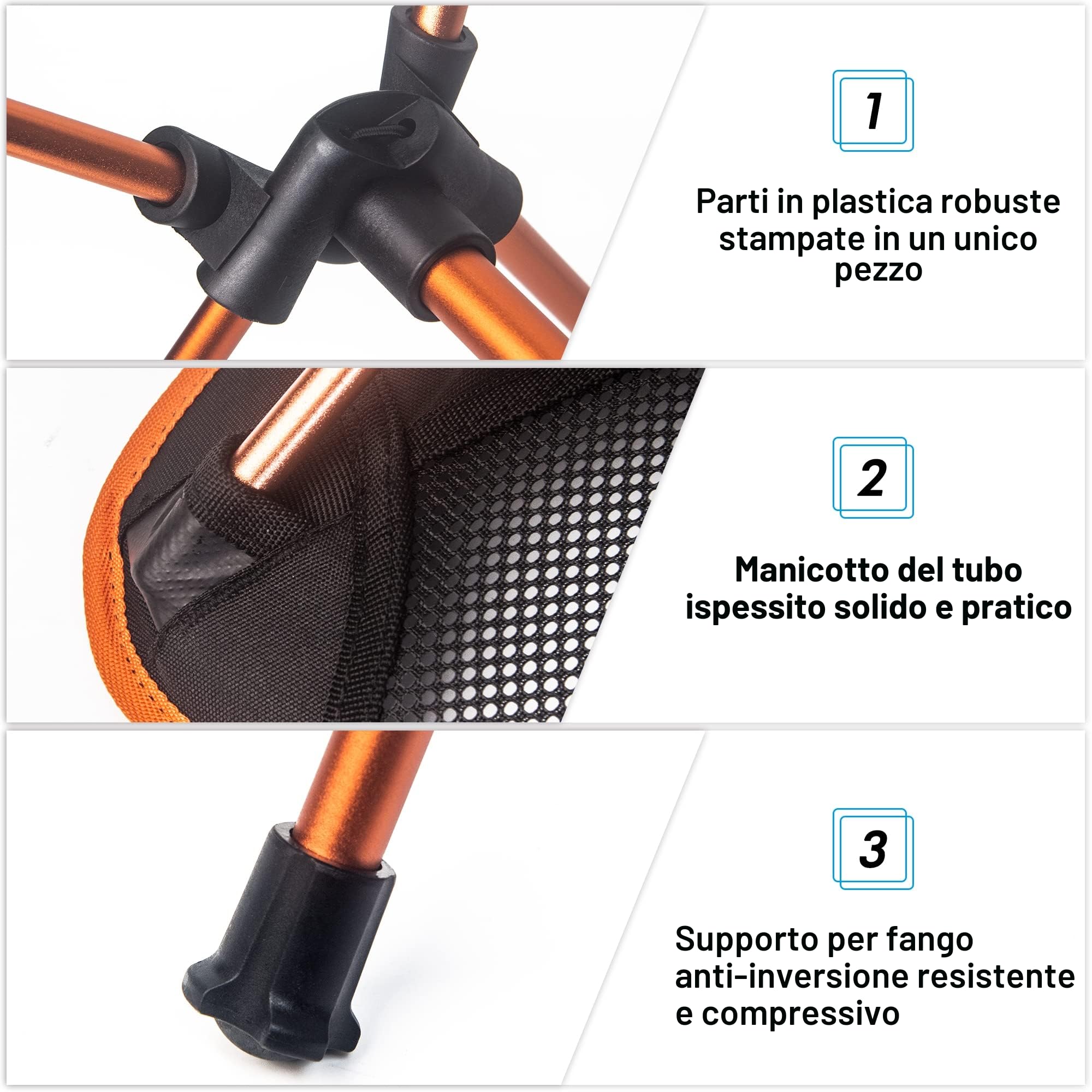 reakoo Sedie Campeggio Pieghevoli, Set da 2 Leggera Sedia da Campeggio, Sedia Pieghevole Portatile con Custodia Laterale, per Esterni, Picnic, Spiaggia, Giardino, Pesca, Festival