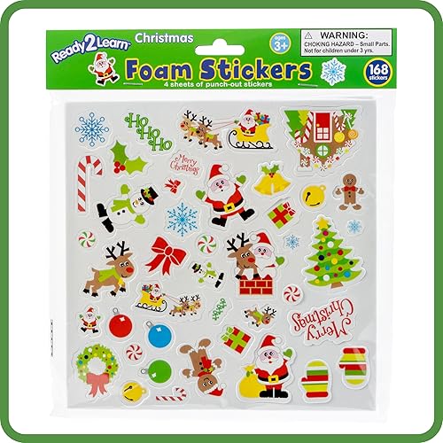 Miniatura 7 de READY 2 LEARN Calcomanías de espuma  Navidad  Paquete de 168  Adhesivos autoadhesivos para niños  Calcomanías de Navidad 3D hinchadas para