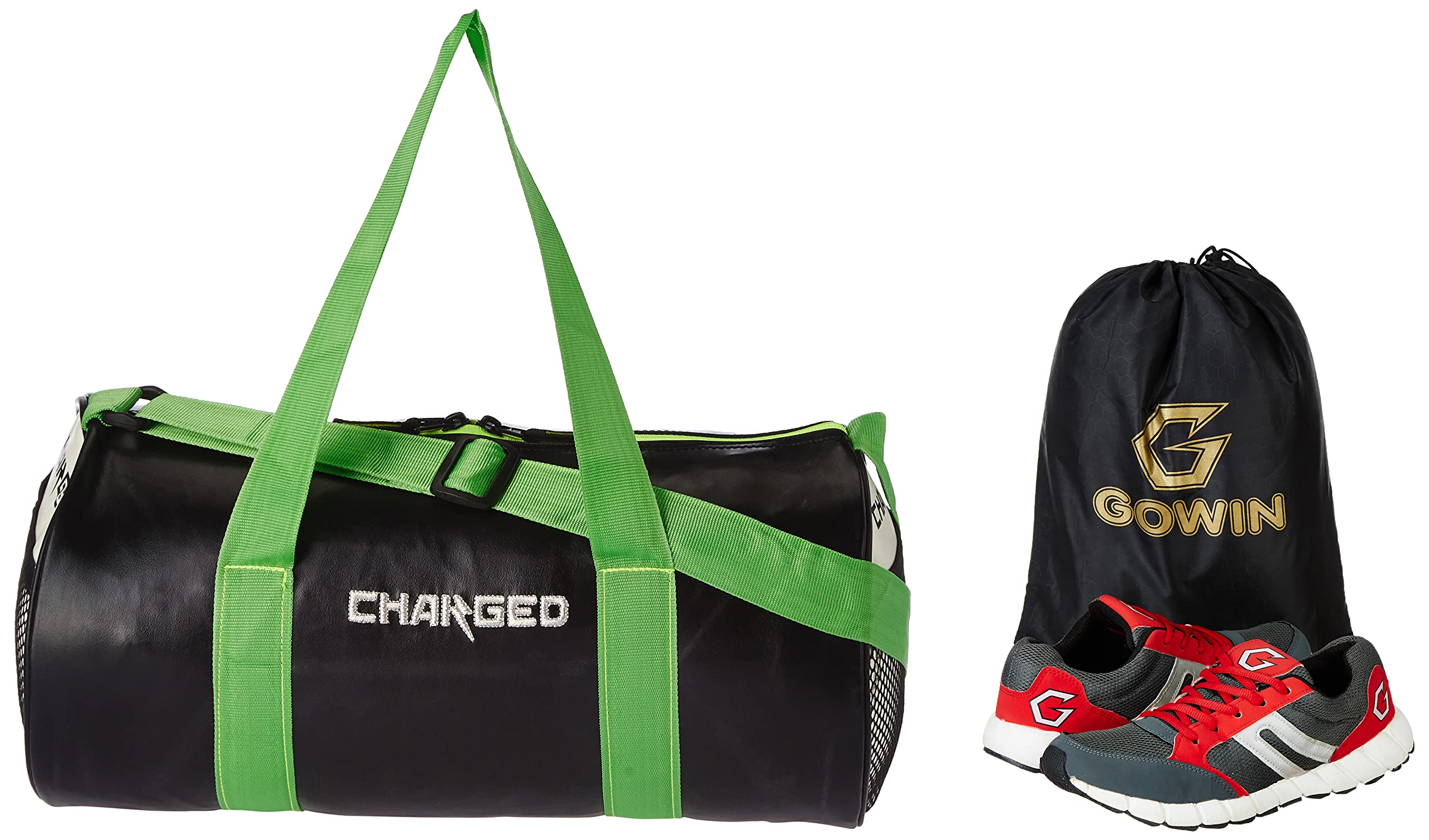 Charged Sports Bag Adena Black With Gowin Sports Training Shoe Nx-2 Grey Red Size 7-picture-26