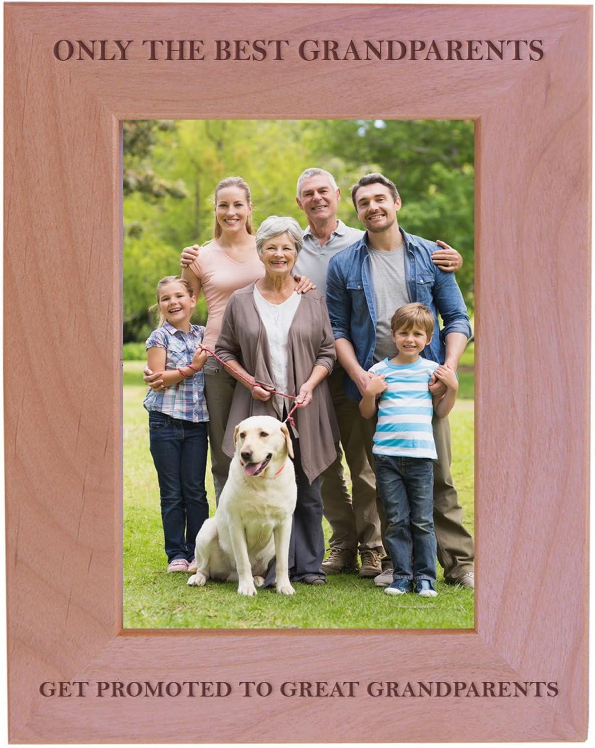CustomGiftsNow Only The Best Grandparents Get Promoted to Great Grandparents - Wood Picture Frame Holds 4x6 Inch Photo - Great Christmas, Father's Day, for Parents (4x6-inch Horizontal)