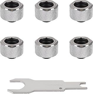 Thermaltake Pacific Chrome C-Pro G1/4 PETG 16mm OD Compression Fitting 6 Pack CL-W213-CU00SL-B