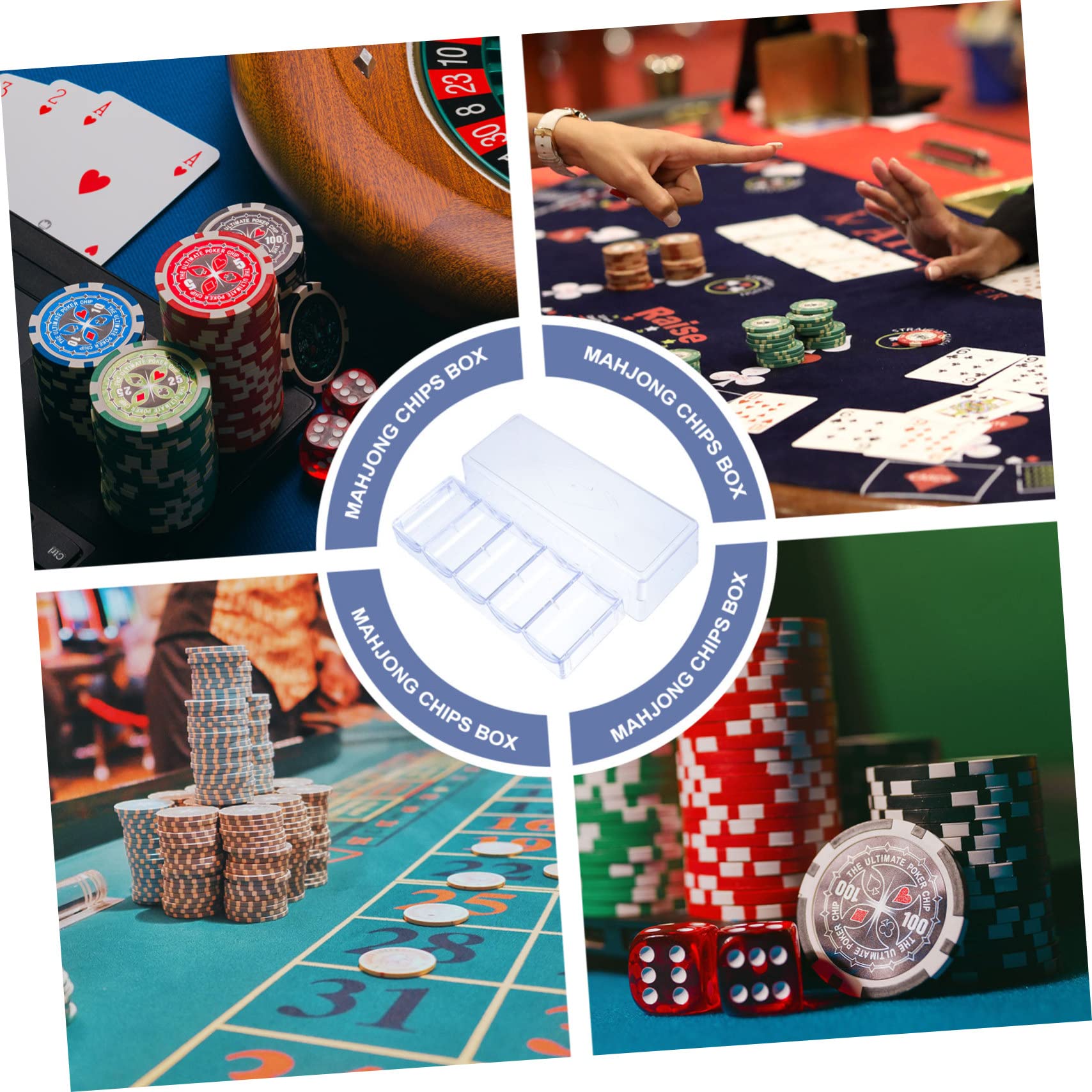 Gogogmee Poker Chip Set Storage Box Pp Mahjong Chips Organizer Small Container Dividers