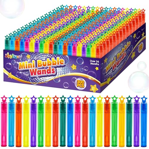 300 Pcs Mini Bubble Wands for Kids, Bulk Bubble Wands