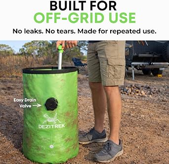 All in One Hand Wash Bag and Plunger Set - Off Grid Washing Machine Non Electric for Camping Travel | Eco Friendly Portable Manual Clothes Washer Laundry Bag for RV's (Medium)