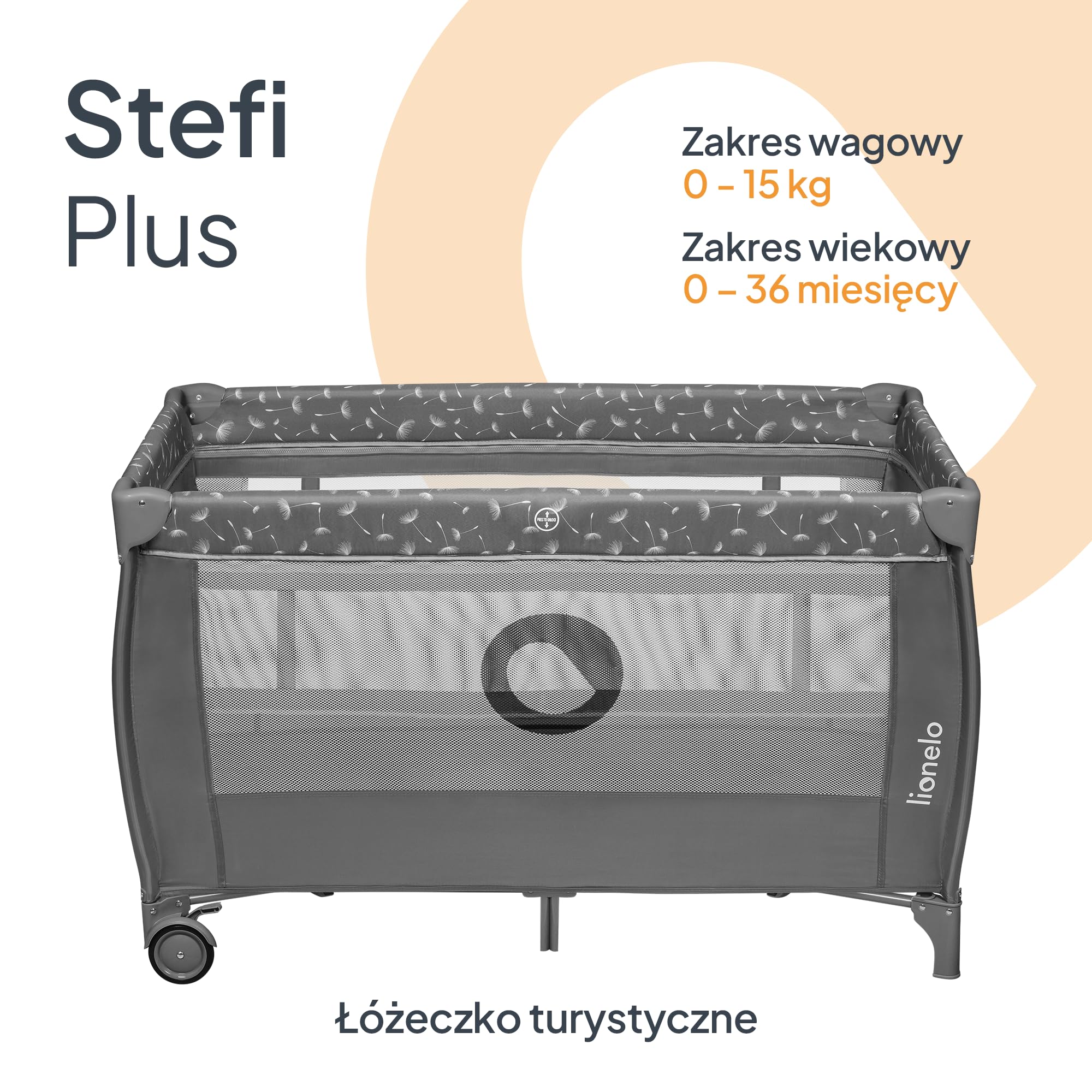LIONELO Stefi Plus łóżeczko turystyczne 2 w 1 do 15 kg, łóżko dziecięce z materacem, boczne wejście z zamkiem błyskawicznym, wysokiej jakości materac piankowy, szybkie składanie (Zielony)