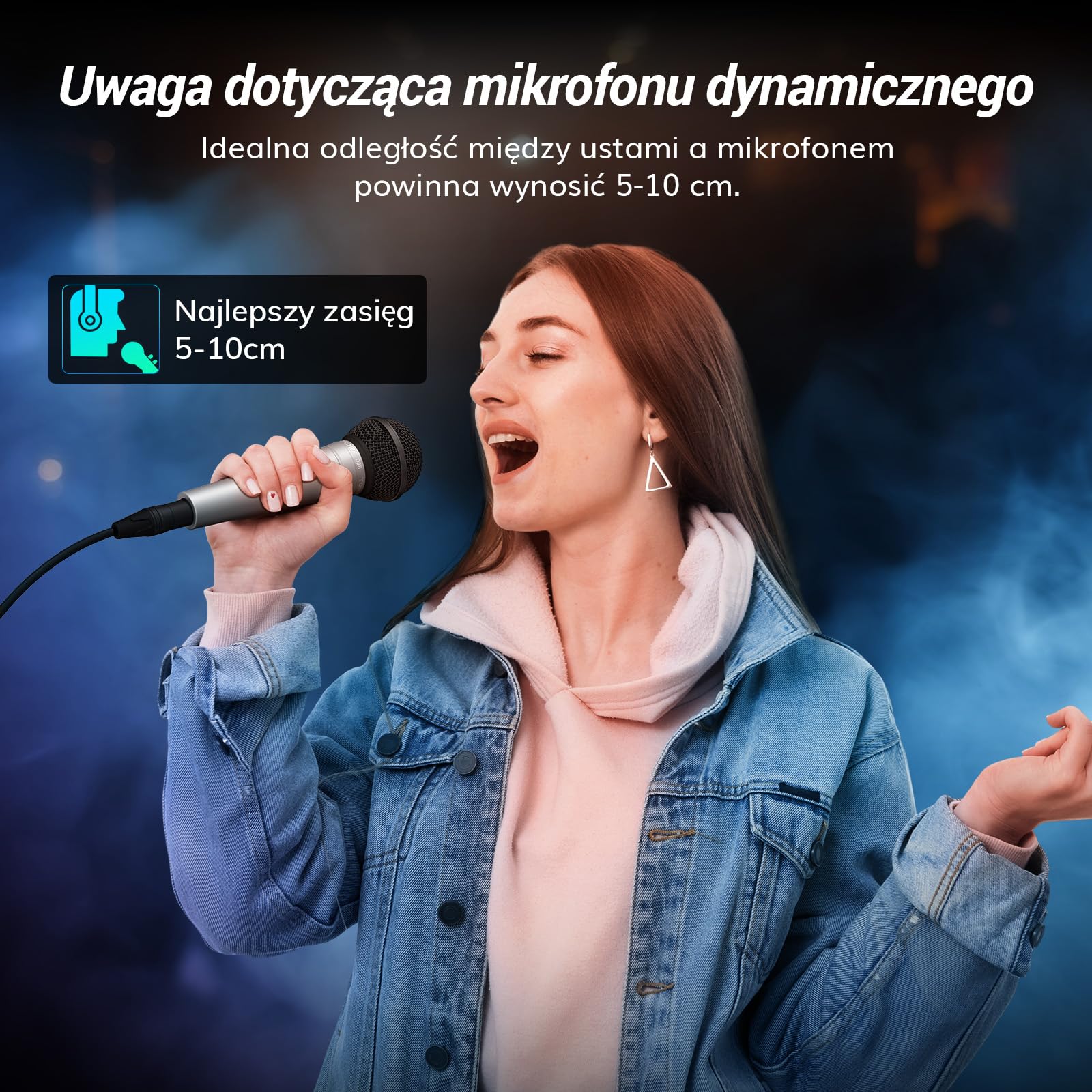 TONOR Kardioidalny Mikrofon Wokalny, Przewodowy Z Wbudowanym Filtrem Pop i Siatką Sferyczną, Ręczny Z Redukcją Szumów, Wyjście XLR 6,35 mm, Do Śpiewu, Sceny, Nagrywania, D58 Srebrny
