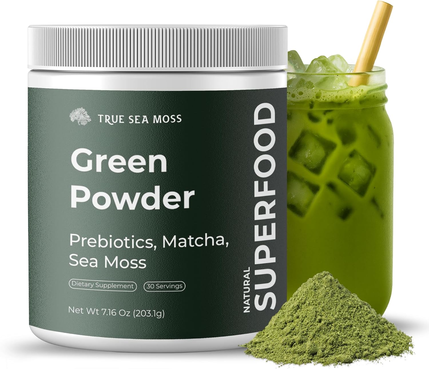 TrueSeaMoss Super Greens Powder with Matcha...
