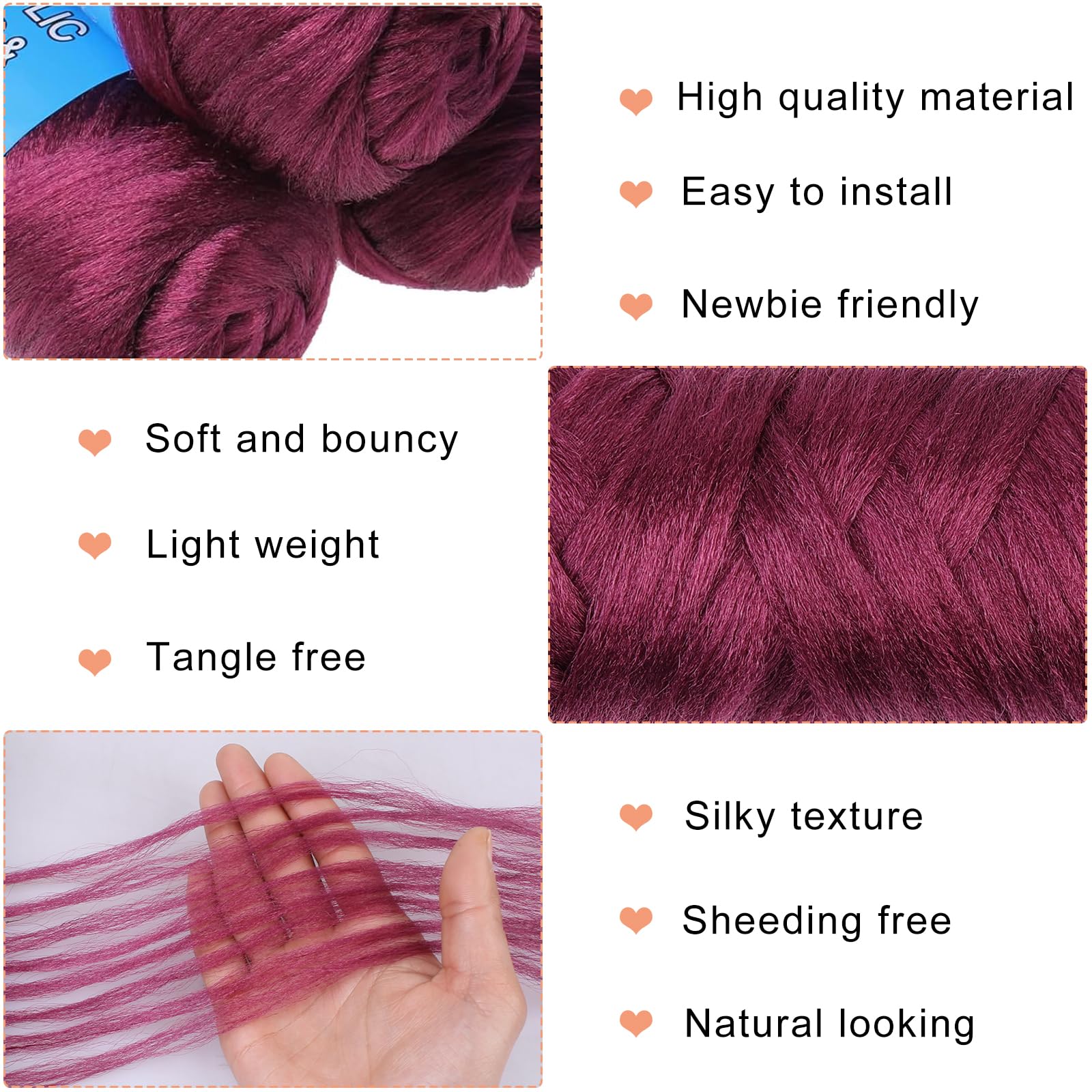 Mscat Brazilian Wool Hair Yarn for Crochet Braiding, Twist, Warps, Senegalese Twisting, Jumbo Braids, Faux Locs, Box Braids - Image 3