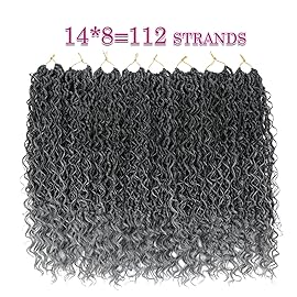 8 Packs Curly Faux Locs Crochet Hair, 22 Inch Goddess Locs Crochet Hair Hippie Synthetic Braids, Boho Style Crochet Braids (22 Inch, 8 Packs, TGray)