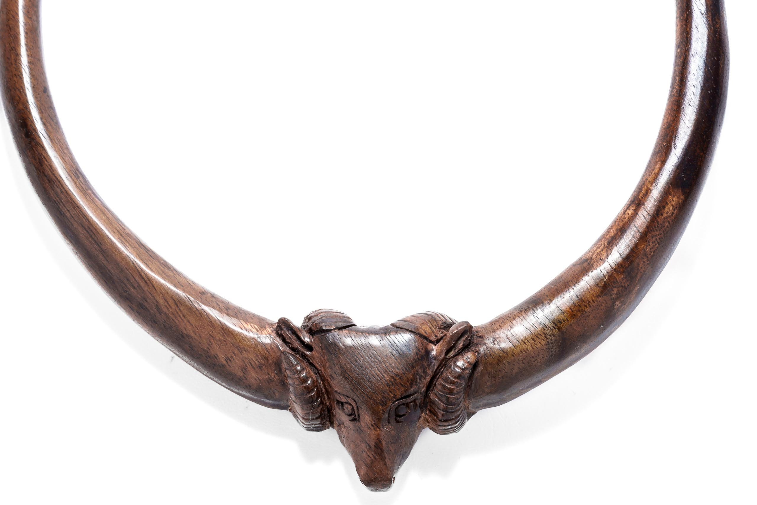 Windalf Wikinger Torques RAM Ø12.5 cm Halsreif Widderkopf Nordische Mythologie Holz