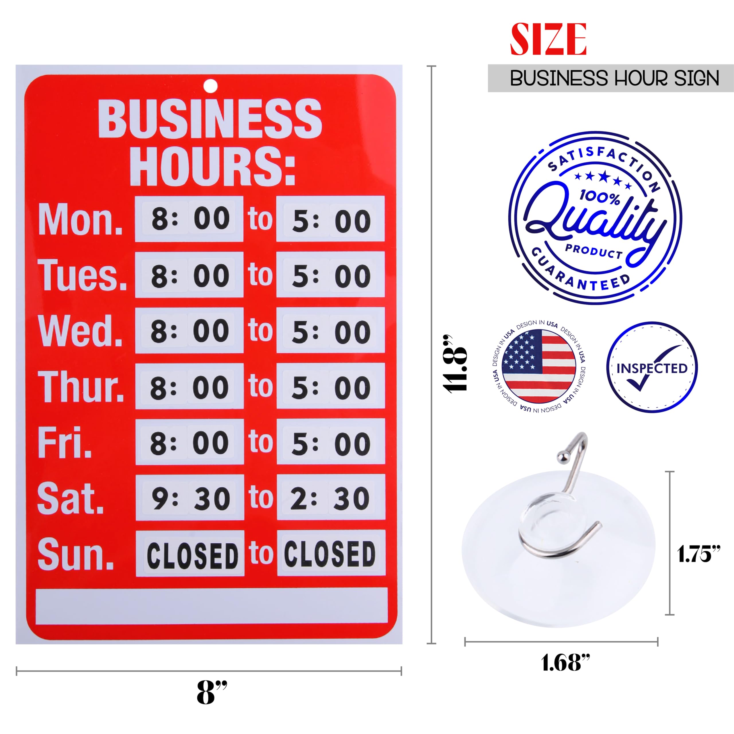 Snapklik.com : Business Hours Signs Open Closed Bundle: Office Hours ...