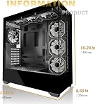 KEDIERS PC CASE ATX 7 PWM ARGB Ventilateurs pré-installés, boîtier d'ordinateur Mid Tower de type C avec double verre trempé plein vue, jeu PC C'est une affaire, Black,P4 ARGB