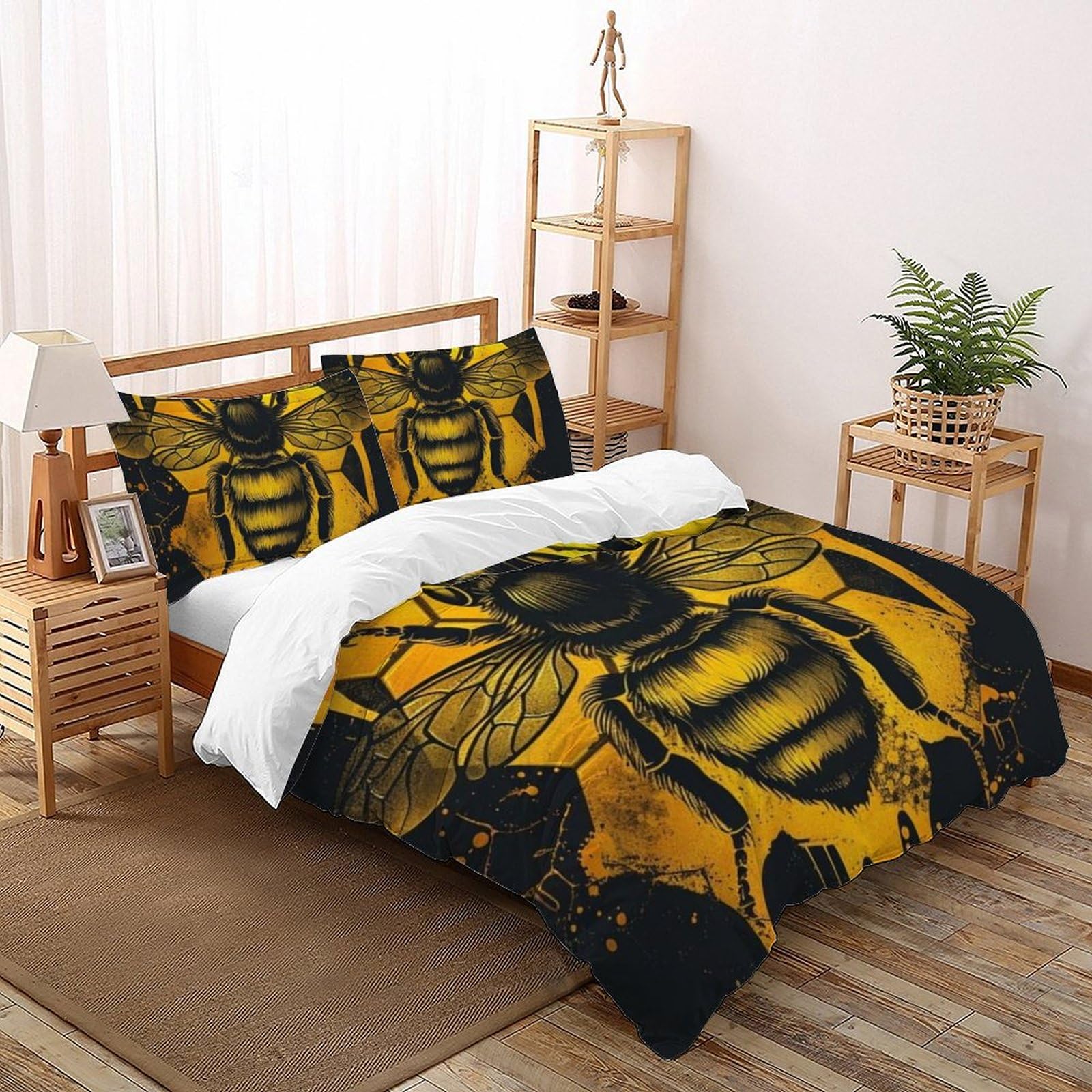 Housse de couette abeille tueuse king size pour couvrir entièrement un grand lit de deux personnes