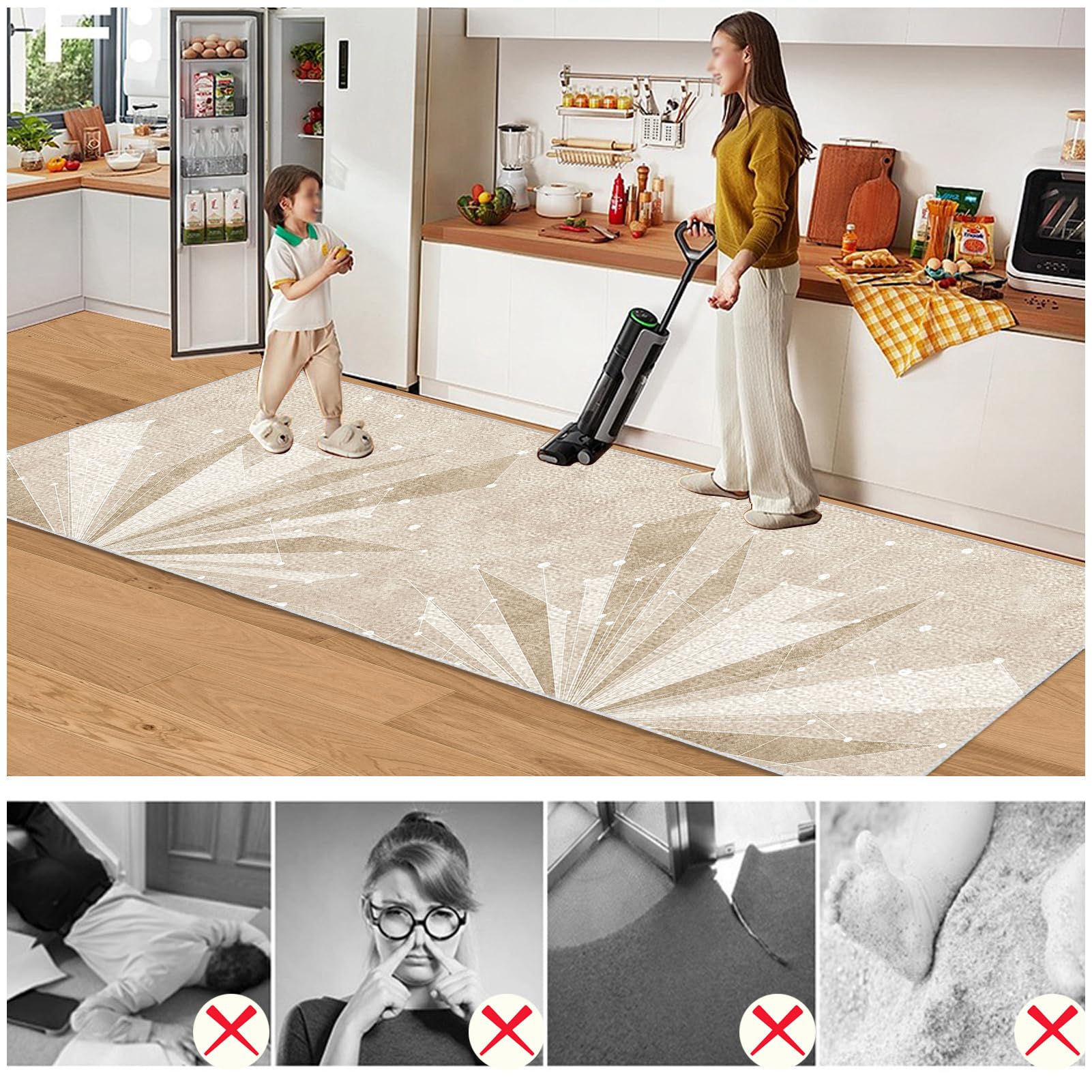 Dywan Długi Korytarz 80 x 100 cm Dywan Chodnik Kuchenny Antypoślizgowy Dywan Chodnik Chodnik Antypoślizgowy Zmywalny Dywan Kuchenny Do Wejścia, Przedpokoju i Sypialni