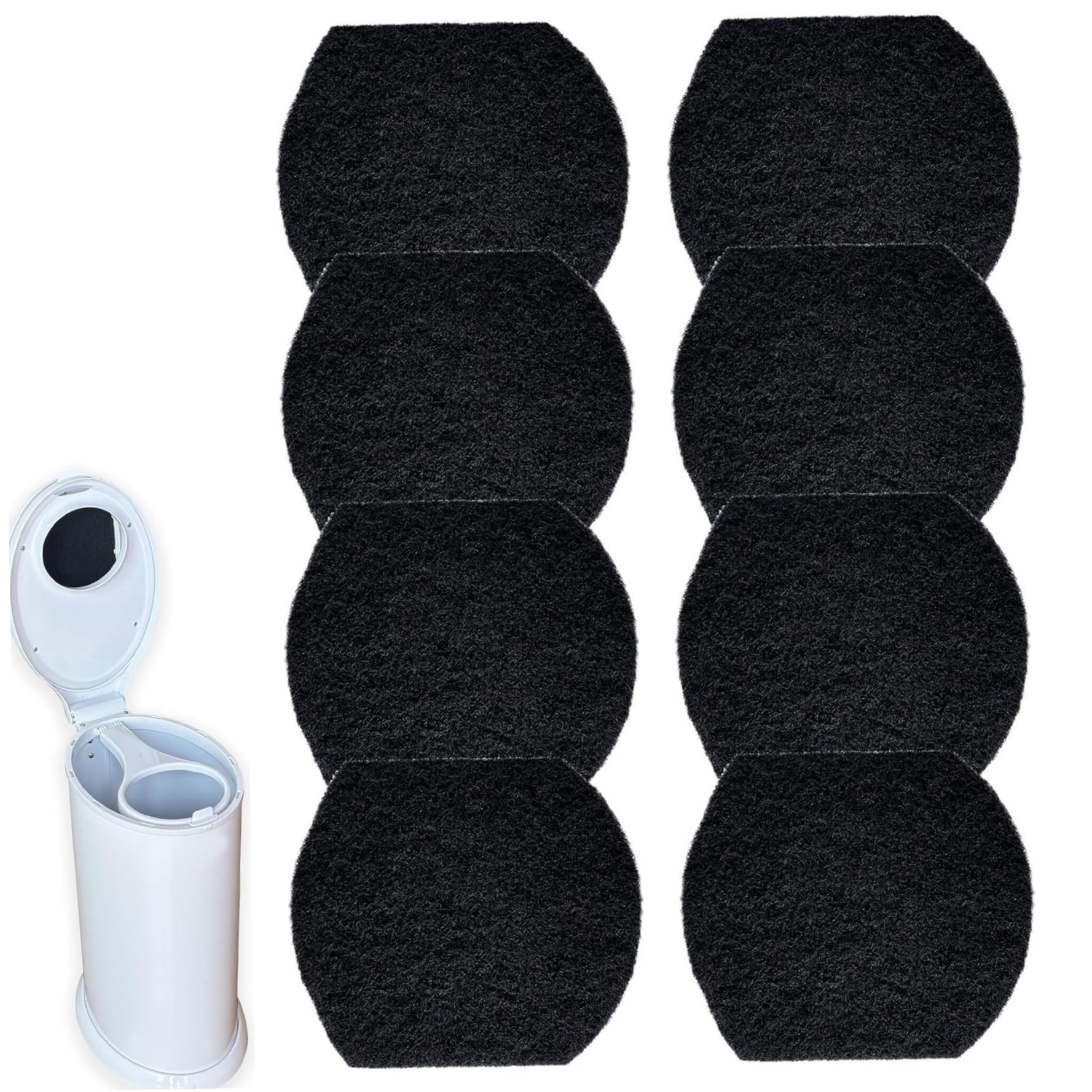 Desodorante de cubo de pañales de 8 piezas, eliminadores de olores de cubo de pañales, filtros de carbón absorbentes de olores de carbón activado para eliminadores de botes de basura de de