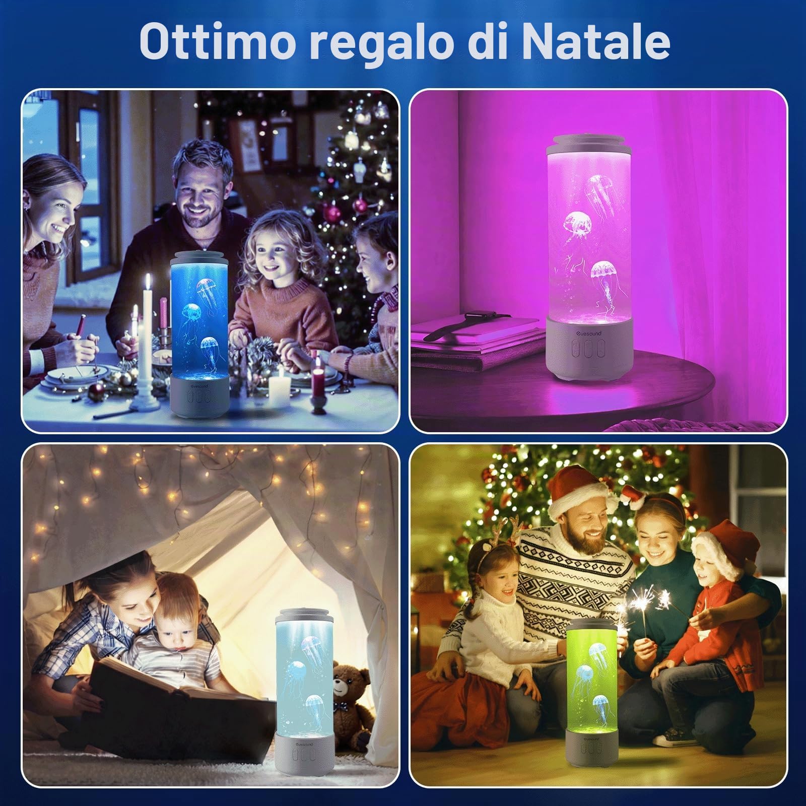 Lampada Meduse Acquario,Con Altoparlante Bluetooth, Batteria Da 3000 Mah E Telecomando,7 Colori E 4 Modalità, Controllo Della Velocità, Jellyfish Lava Lampada Per La Casa Regalo Per Bambini (Bianco-2)