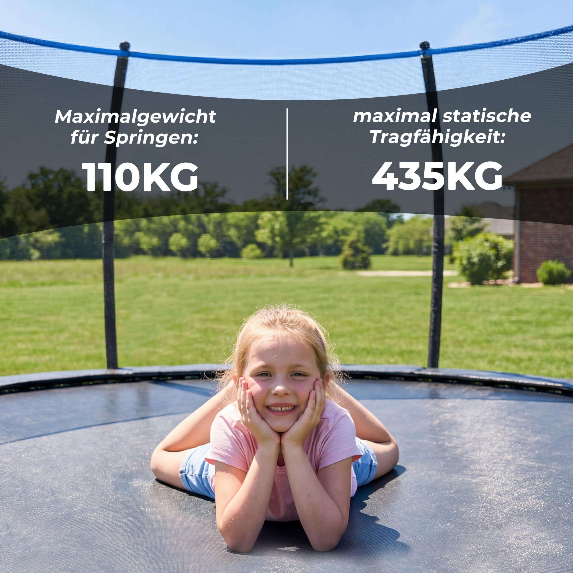 Generisch Trampolina ogrodowa 305 cm z siatką i drabinką dla dzieci